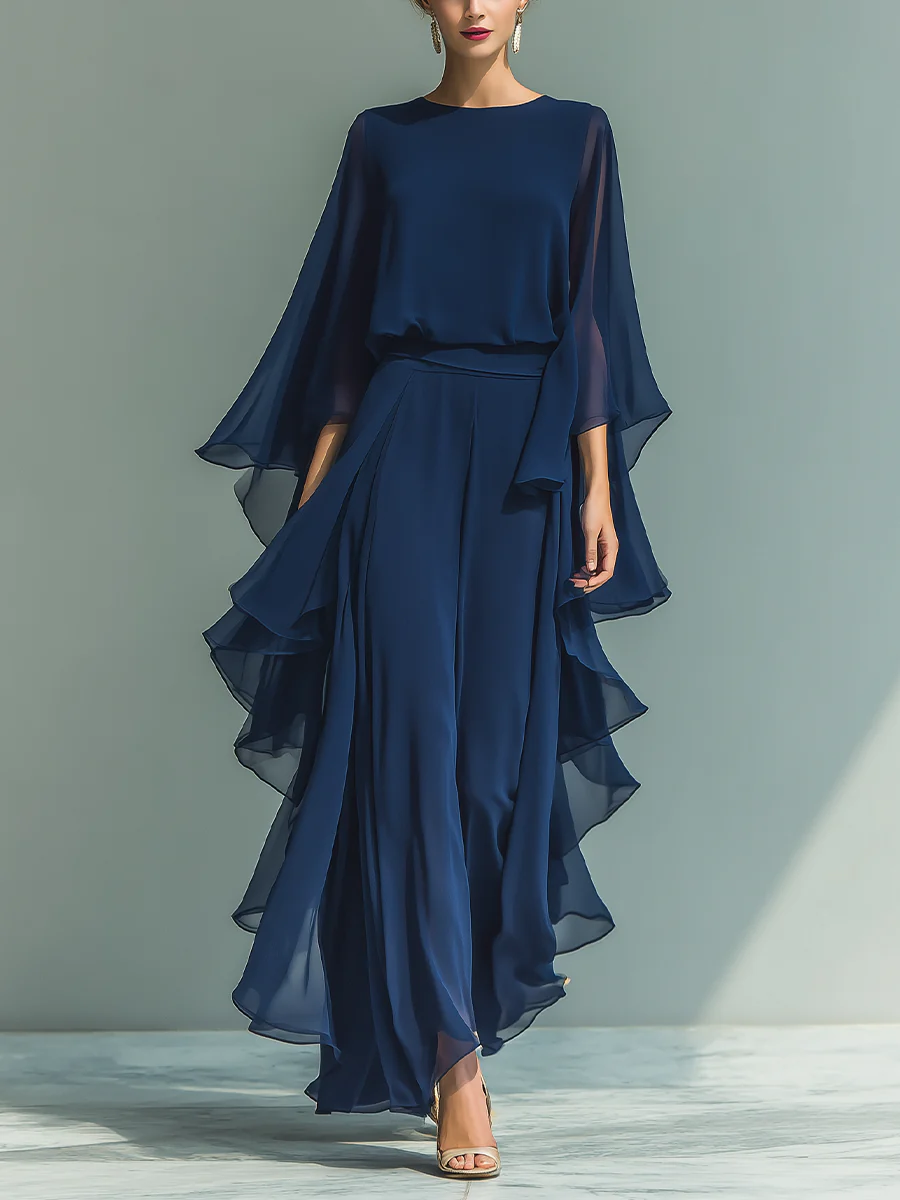 Conjunto Mujer Chiffon con Volantes
