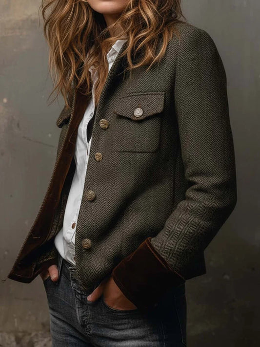 Dolores · Blazer de Espiga con Ribete