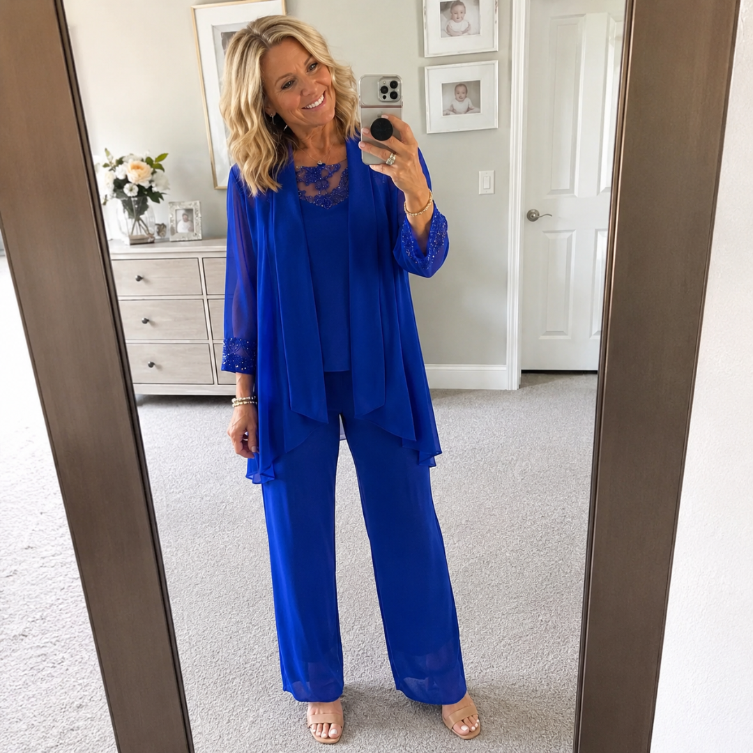 Elena Conjunto con Chaqueta Fluida y Pantalón Palazzo