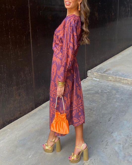 Isadora Vestido Midi Estampado