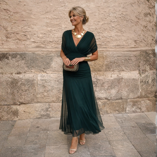 Mikaela Vestido Maxi de Hombros Descubiertos