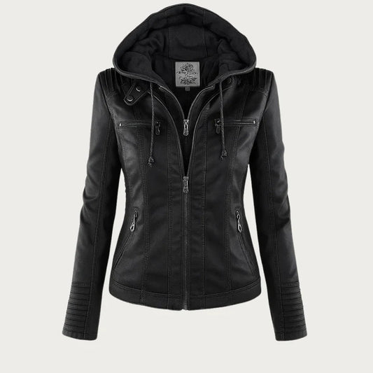 Flavia · Chaqueta Efecto Piel con Capucha