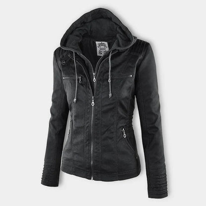 Flavia · Chaqueta Efecto Piel con Capucha