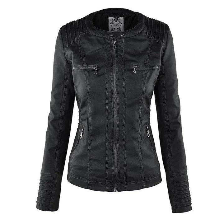 Flavia · Chaqueta Efecto Piel con Capucha