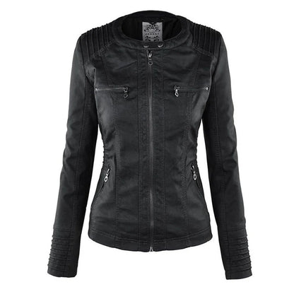 Flavia · Chaqueta Efecto Piel con Capucha