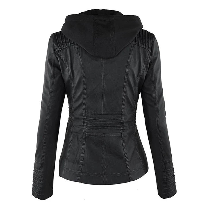 Flavia · Chaqueta Efecto Piel con Capucha