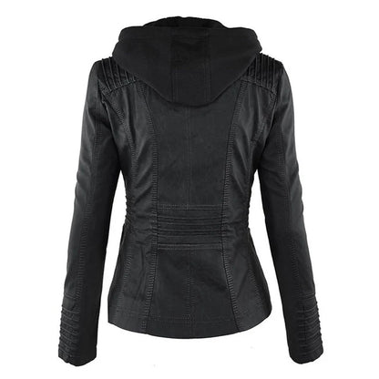 Flavia · Chaqueta Efecto Piel con Capucha