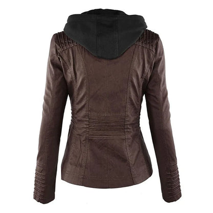 Flavia · Chaqueta Efecto Piel con Capucha