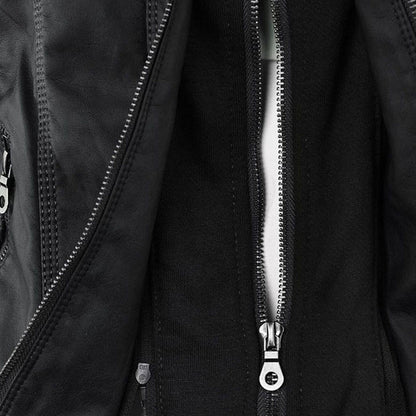 Flavia · Chaqueta Efecto Piel con Capucha