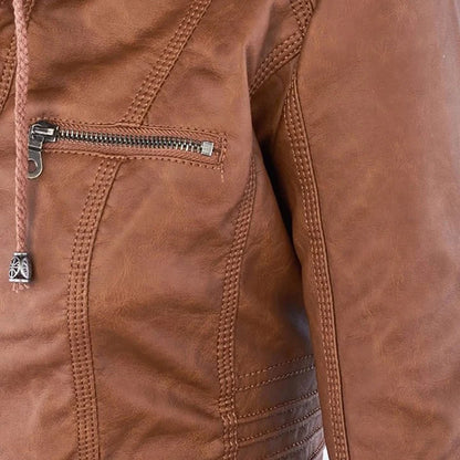 Flavia · Chaqueta Efecto Piel con Capucha