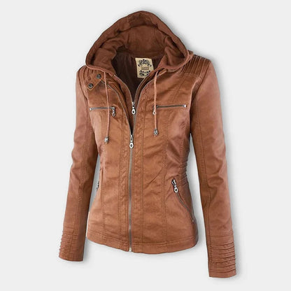 Flavia · Chaqueta Efecto Piel con Capucha