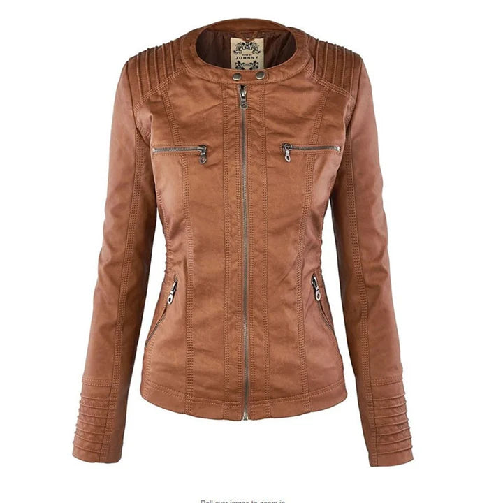 Flavia · Chaqueta Efecto Piel con Capucha