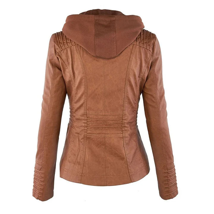 Flavia · Chaqueta Efecto Piel con Capucha