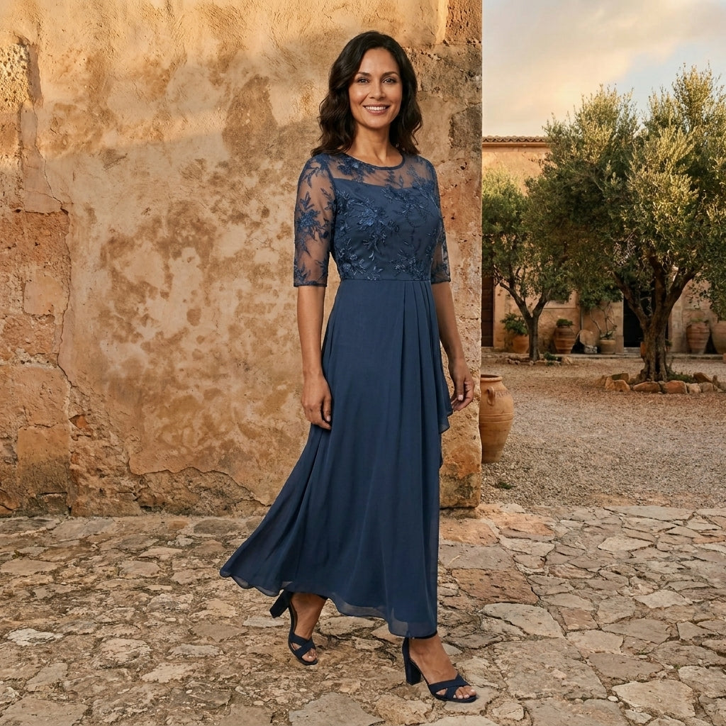 Marta Vestido de Gasa Elegante