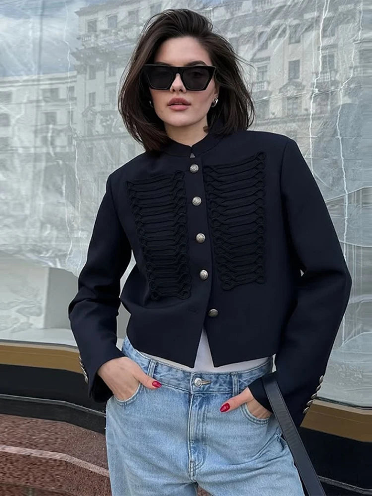 Chaqueta Corta de Punto Negro