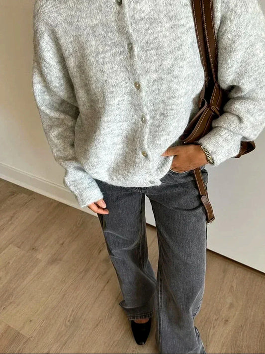 Cárdigan Oversize con Botones de Nácar