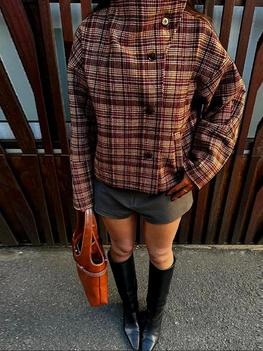 Chaqueta de Cuadros Oversize