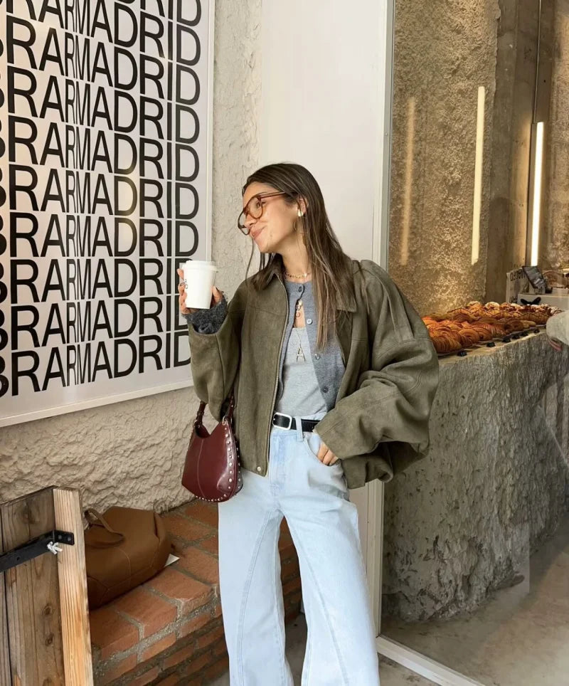 Chaqueta de Hombro con Solapa