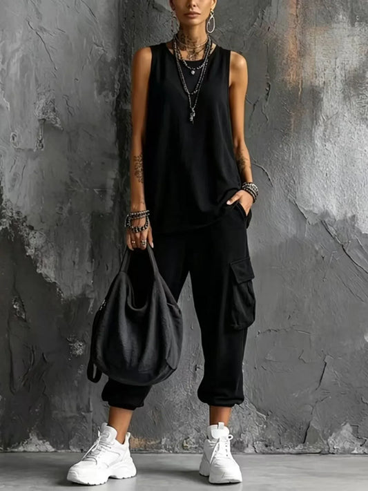 Valentina Conjunto Casual Suave con Bolsillos