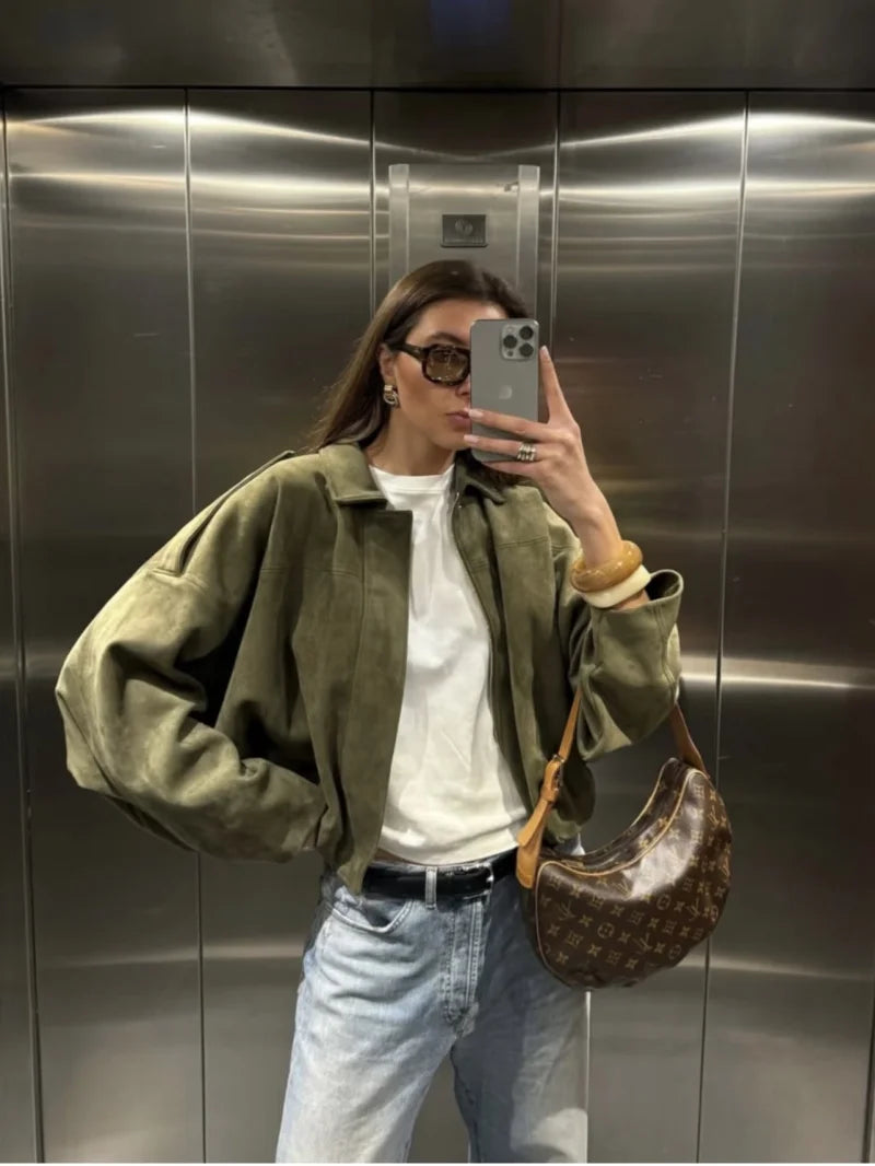 Chaqueta de Hombro con Solapa
