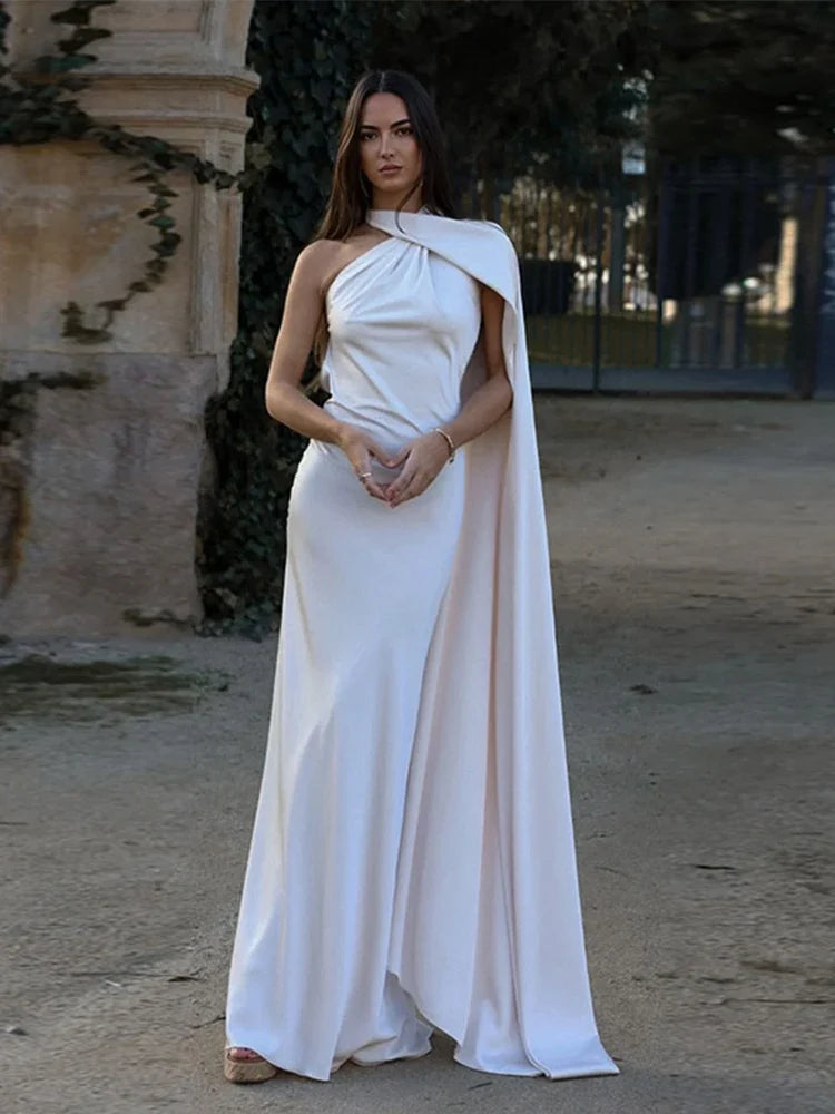 Vestido Largo Elegante con Escote Cruzado