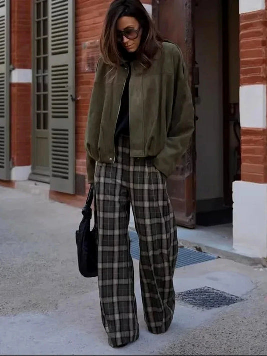 Pantalón Ancho de Cuadros