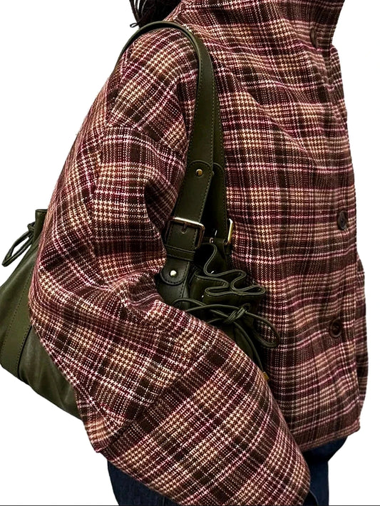 Chaqueta de Cuadros Oversize
