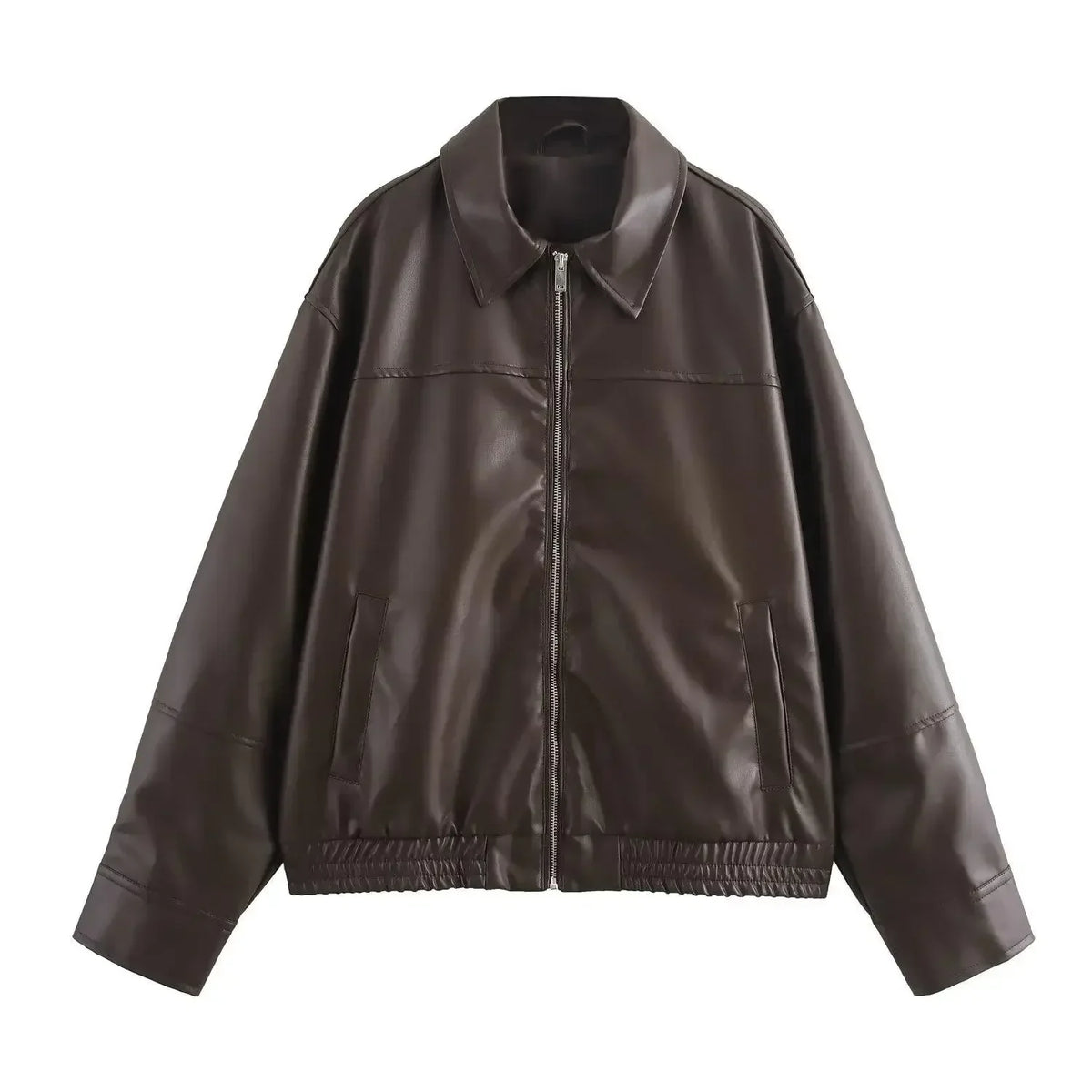 Chaqueta de Cuero Negra para Mujer