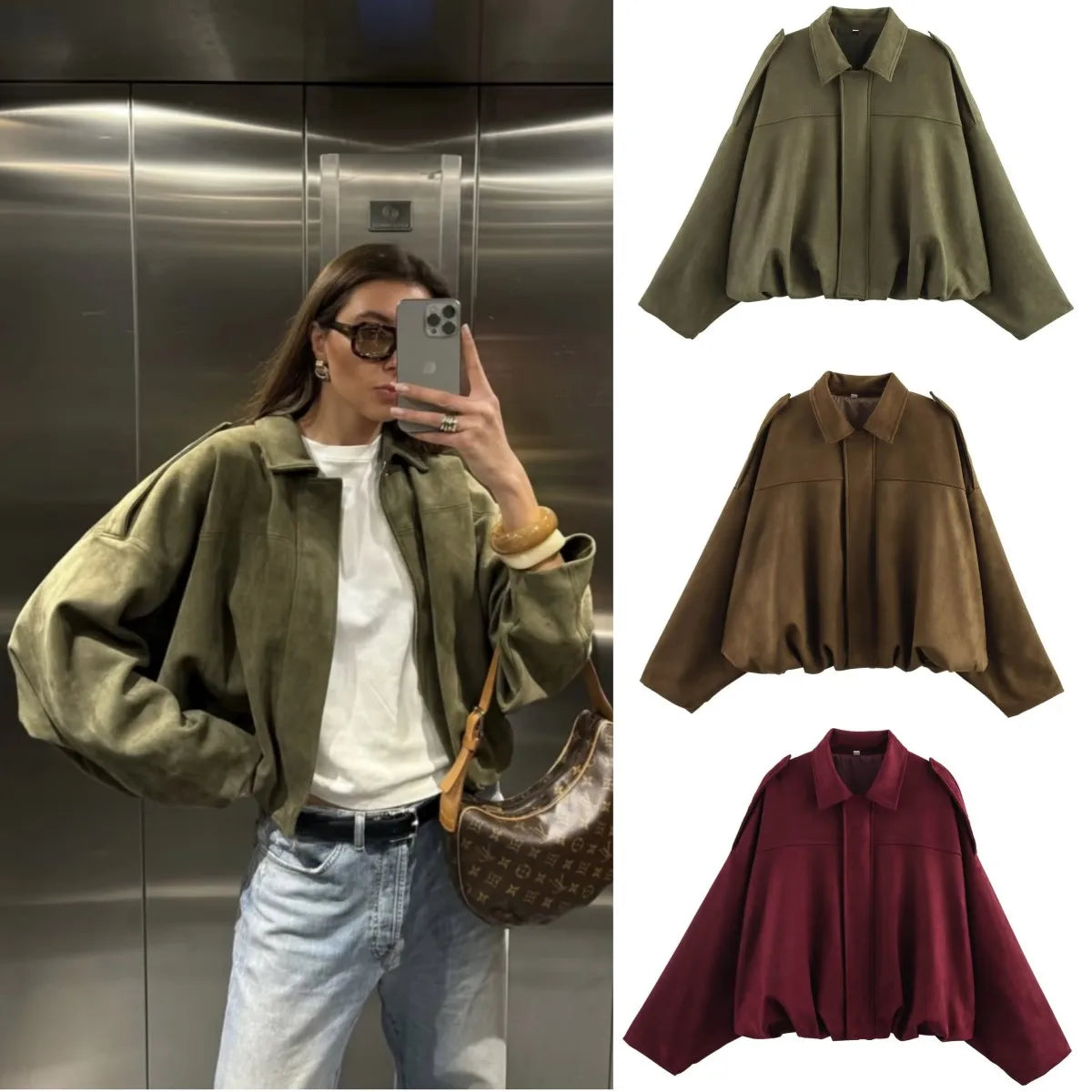 Chaqueta de Hombro con Solapa