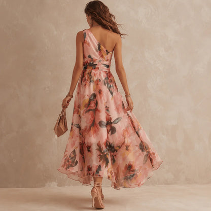 Aurora | Vestido Largo de Mujer Floral de un Solo Hombro