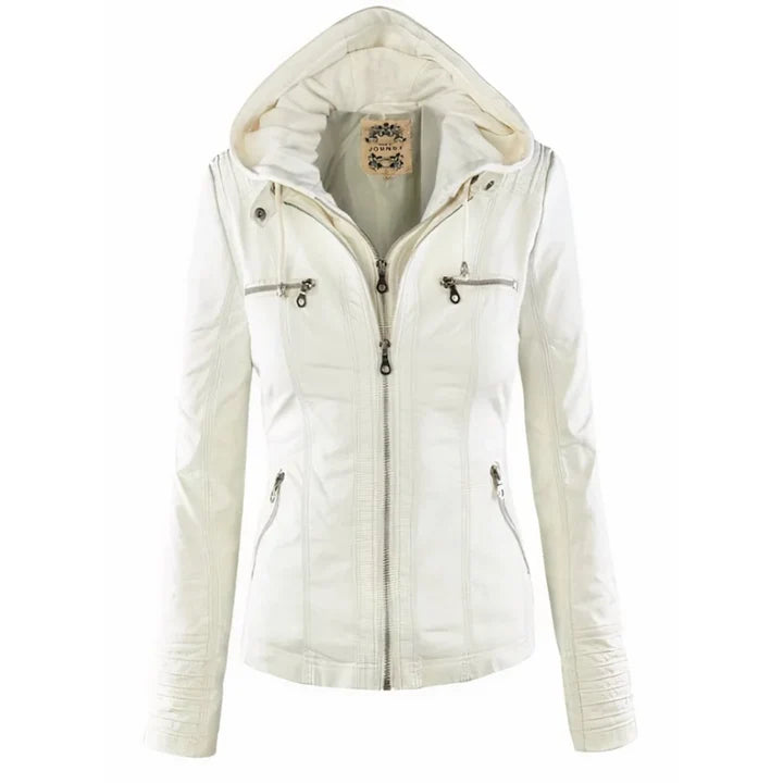 Flavia · Chaqueta Efecto Piel con Capucha