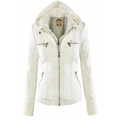 Flavia · Chaqueta Efecto Piel con Capucha